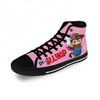 Японски аниме манга карикатура Arale Dr Slump High Top Sneakers Mens Womens Teenager Casual Shoes Canvas 3D print Cosplay shoe
