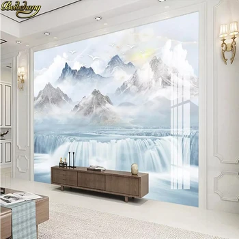 beibehang Персонализиран модерен минималистичен алпийски течащ мрамор 3D стенопис тапет спалня хол телевизор диван фон стена хартия