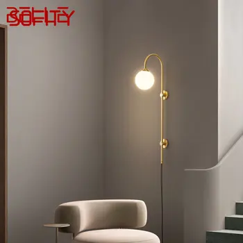 BELLE модерен месинг Sconce стена светлина LED вътрешен злато мед до лампа красива творчески декор за къща спалня и стълби