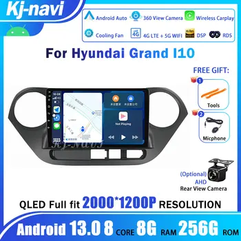 Car Radio Android 13 За Hyundai Grand I10 2013-2016 Мултимедиен плейър 2Din GPS навигация Carplay Head Unit Високоговорители Стерео DVD