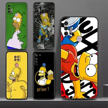 Cartoon The Simpsons Funda За Motorola G60 G30 G22 G52 G51 G71 Телефон случай One Fusion G200 Edge 20 30 G9 G8 G72 G82 G52 капак