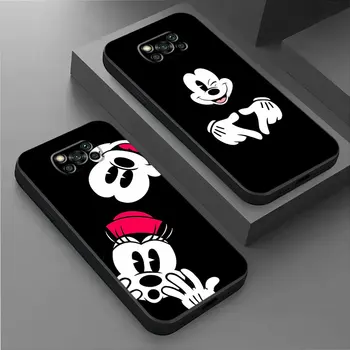 Disney Мики Мини случай за Xiaomi Poco M5 F5 C40 C51 F1 M4 Pro X4 Pro 5G M3 X4 GT X3 NFC силиконов черен бял капак на черупката