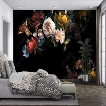 Modern American Pastoral Flower Wallpaper for Living Room TV Sofa Background Wall Papers Home Decor Mural Bedroom Wallpapers