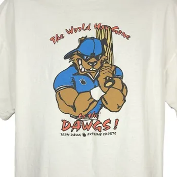 Team Dawg Extreme Sports T Shirt Vintage 90s Baseball World Gone To The Dawgs Mens Size XL