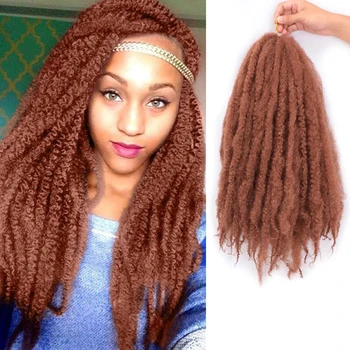 Wigundle Marley Hair Afro Kinky Twist Crochet Hair 18 Inch 100g Ombre Synthetic Braiding Hair Extensions for Women