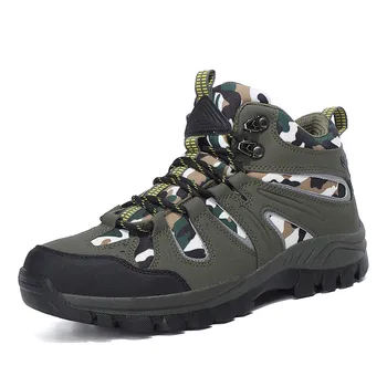 Двойка Дишащи туристически обувки 2023 Планински камуфлажни ботуши Мъж катерене Ловни обувки Мъже Устойчив на износване На открито Мъжки ботуши