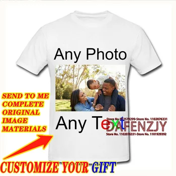 Мъжки персонализирани вашата снимка 3d печат тениска мода потребителски модел къс ръкав лятото случайни персонализирани снимка мъже T риза