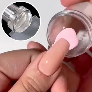 Силиконова глава нокти печат комплект със скрепер преносим DIY френски нокти изкуство шаблон полски гел дизайн печат щамповане маникюр инструменти