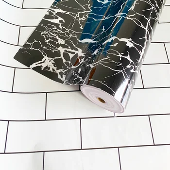 фолио мрамор контакт хартия за дома декор самозалепващи водоустойчив тапет за баня висока температура масло доказателство стена стикер